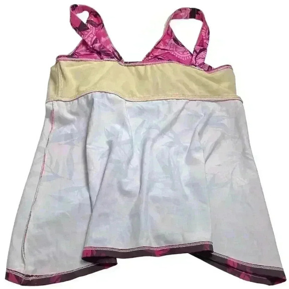 SwimsuitsForAll Women 12 Floral Padded Tankini Swim Top Pink Purple Ombre - Picture 9 of 12